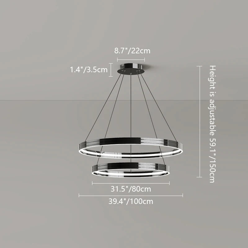 Modern metal chandelier for elegant indoor lighting - vue 10 sur 16