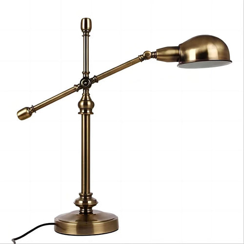 Retro industrial style bronze desk lamp for work - vue 9 sur 8
