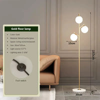 Modern glass floor lamps LED round spheres minimalist standing lighting E27