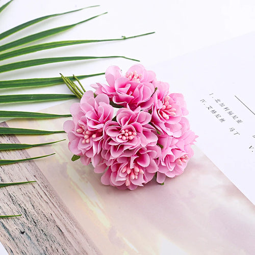 Mini artificial hydrangea flower bouquet for decoration and crafts - vue 10 sur 15