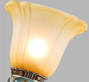 Vintage European glass and resin chandelier with sculpted flowers