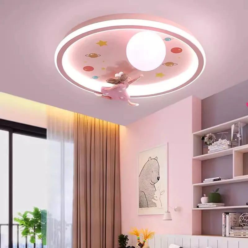 Cute ceiling light for little girl's bedroom with romantic and cosy decor
