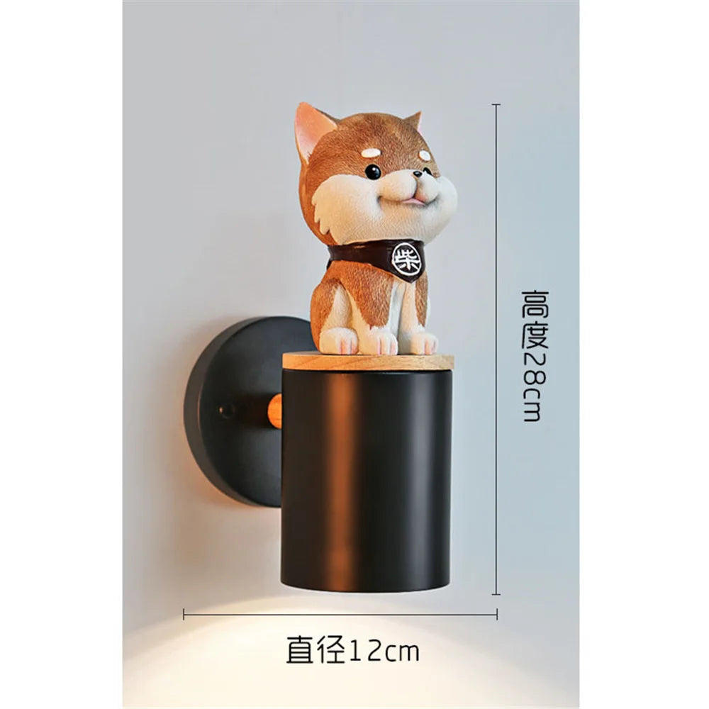 Creative LED wall light cat and dog for children - vue 11 sur 12