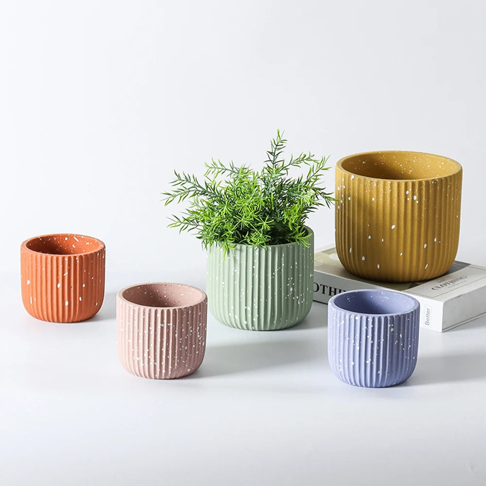 Silicone mould for vertical design concrete flower pot
