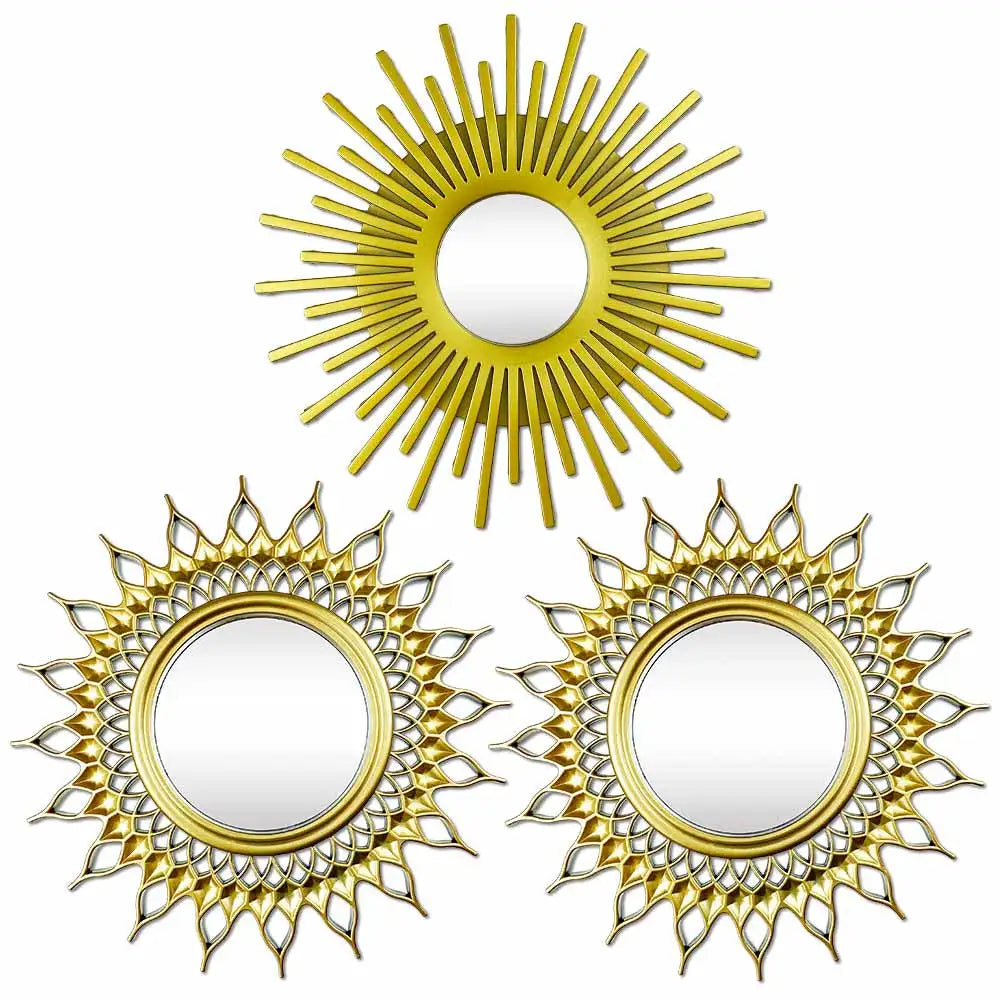 vintage design golden sun mirror for elegant wall decoration