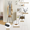 tree-shaped hat and clothing display stand with hooks and shelf