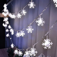 Snowflake string lights for Christmas and festive decorations
