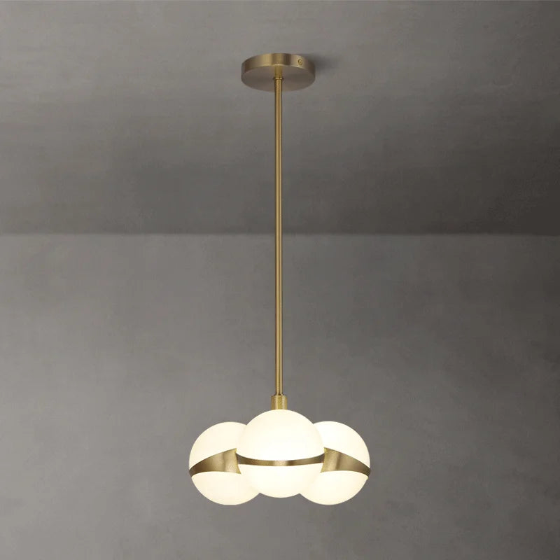 Creative nordic copper ceiling light with molecular magic bean chandelier