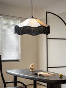 Retro fabric pendant light with tassels for interior decoration