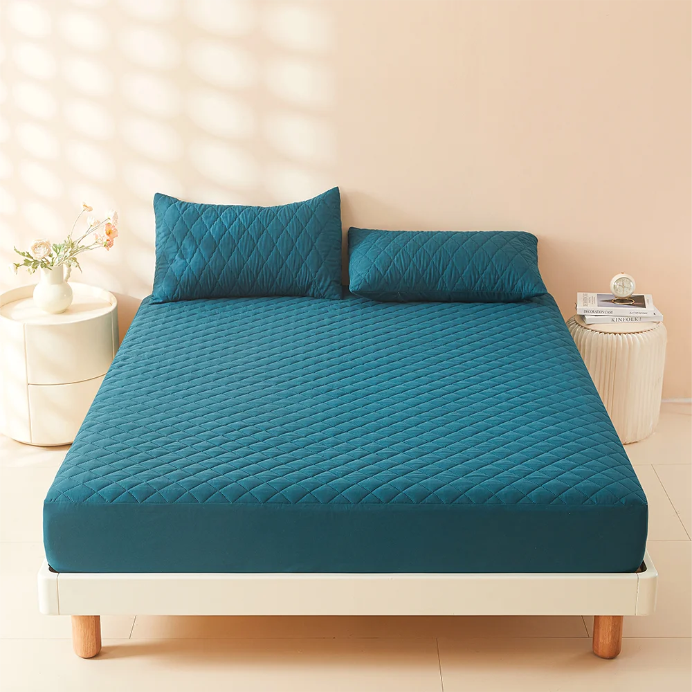 1pc 3D Air Fabric Thick Mattress Cover, 100% Waterproof Mattress Protector, Soft and Breathable Fitted Bed Sheet (No Pillowcase) - vue 7 sur 9