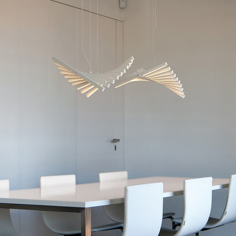 LED designer chandelier in Bilbao light rod