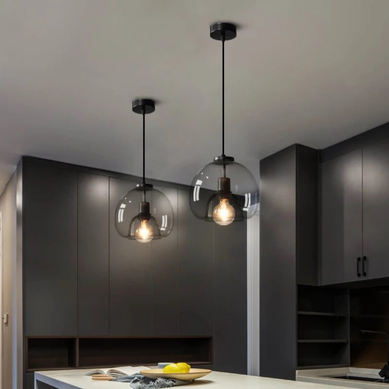 Modern chandelier with LED pendant for dining table
