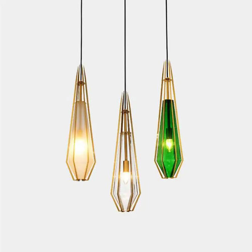 Art deco diamond pendant light for indoor and outdoor lighting - vue 3 sur 15