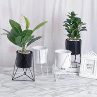 simple metal indoor flower pot stand