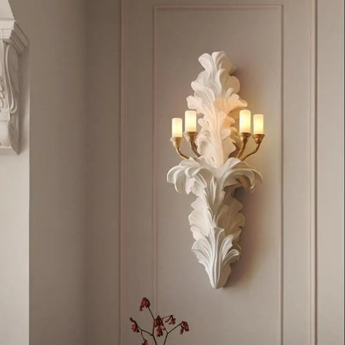 applique murale style français vintage en plâtre avec led - vue 5 sur 7