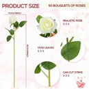 Set of 50 artificial silk roses for decoration and festive events