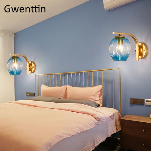 Modern bubble stained glass wall light for interior decoration - vue 4 sur 15