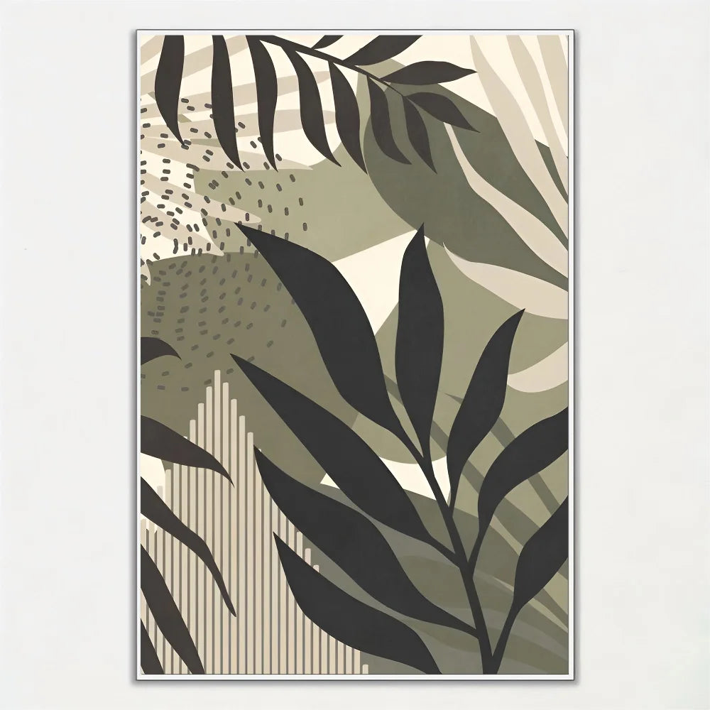 Artistic palm leaf print for interior decoration