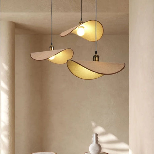 Minimalist wabi sabi style LED pendant light nordic design - vue 2 sur 23