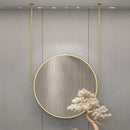 Round gold metal wall mirror elegant decorative accessory