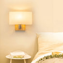 Creative LED wall light in solid wood and glass, Nordic style, decorative
