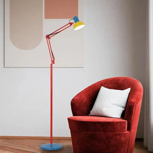 Rotating telescopic floor lamp with long arm decorative art design - vue 3 sur 8