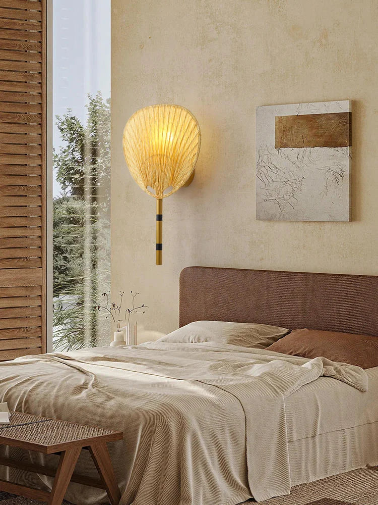 Wabi sabi vintage fan wall light for interior decoration