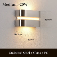 Modern waterproof stainless steel outdoor LED wall light