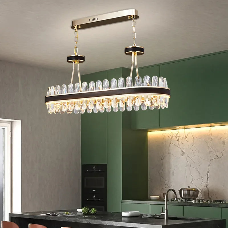 Modern crystal chandelier round LED lighting