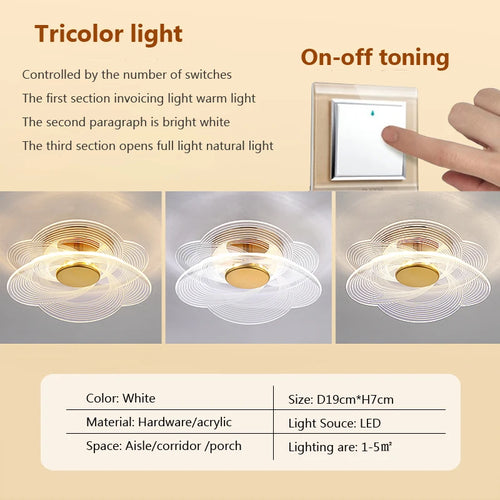 Modern acrylic LED ceiling light for decorative interiors - vue 10 sur 18