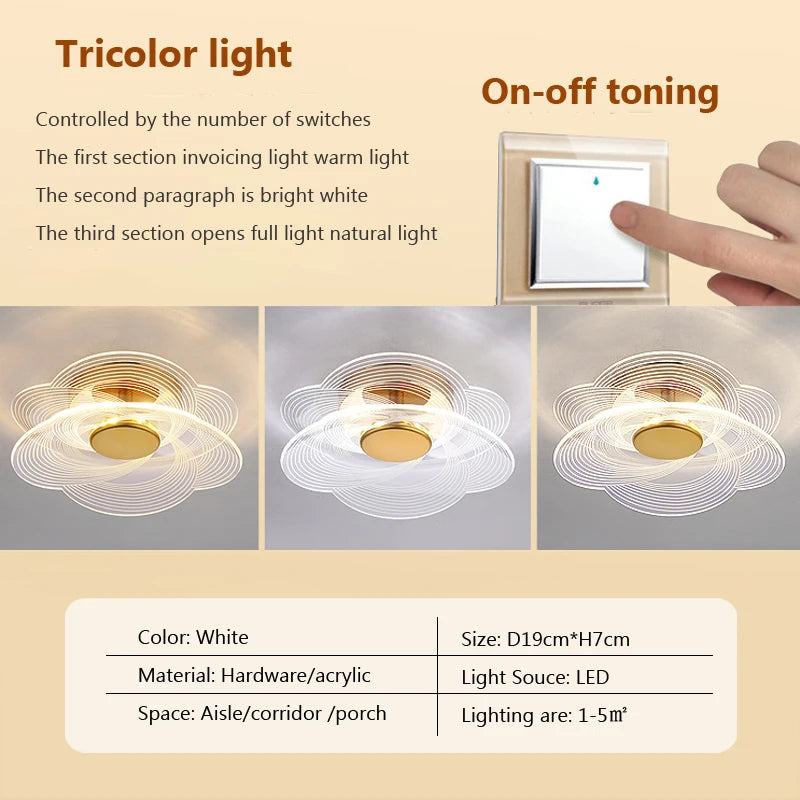 Modern acrylic LED ceiling light for decorative interiors - vue 9 sur 18