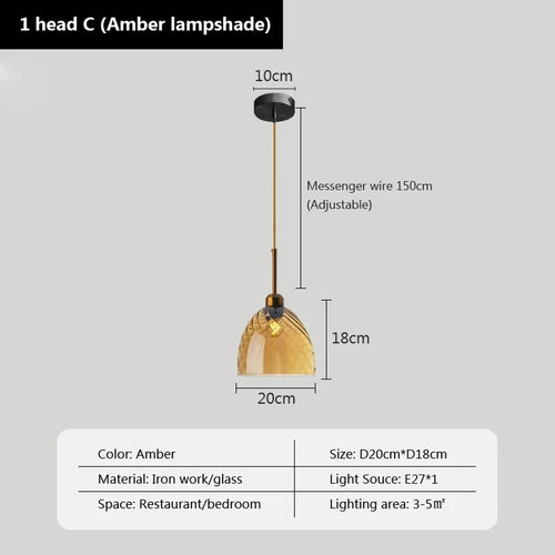 Modern glass pendant light for decorative indoor lighting - vue 16 sur 22