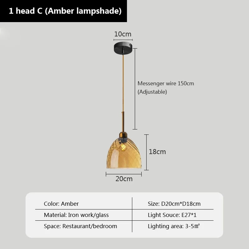 Modern glass pendant light for decorative indoor lighting - vue 15 sur 22