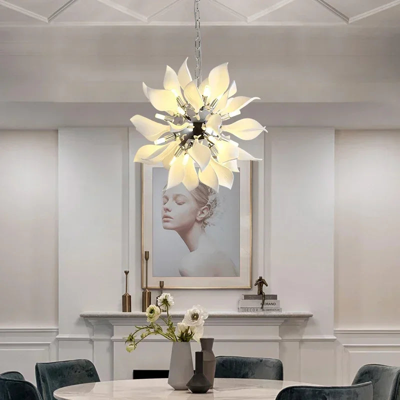 Nordic ceramic decorative leaf pendant light