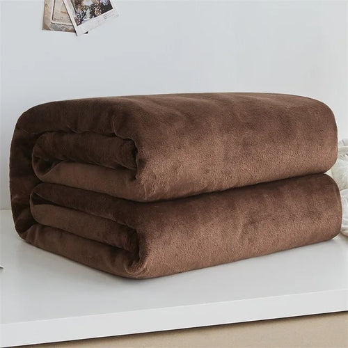Soft warm fleece flannel throw for bed and sofa