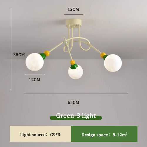 Colourful nordic chandelier for modern and simple children's room - vue 10 sur 10