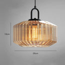 Retro glass pendant chandelier with decorative LED light
