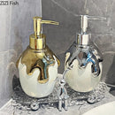 gold ceramic soap dispenser for bathroom