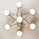 Nordic style wooden LED ceiling chandelier for multiple rooms