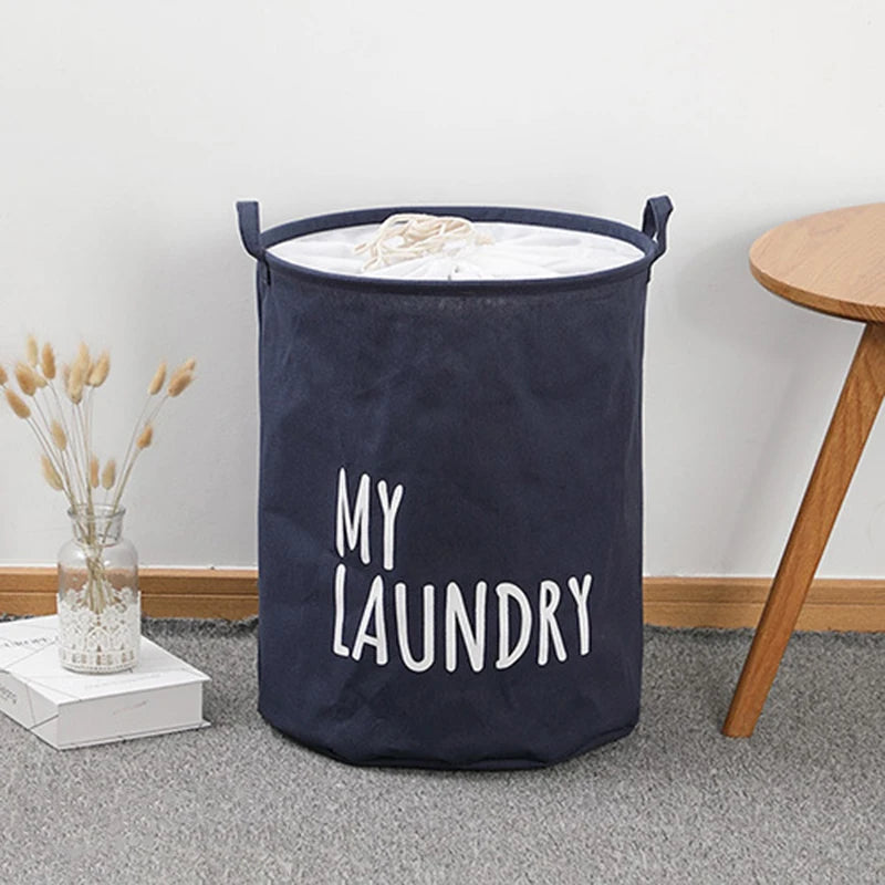 foldable waterproof linen and cotton laundry basket large capacity - vue 6 sur 8