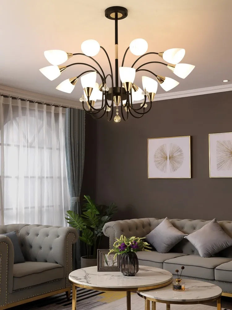 Nordic modern luxury crystal chandelier decorative retro lighting - vue 2 sur 14