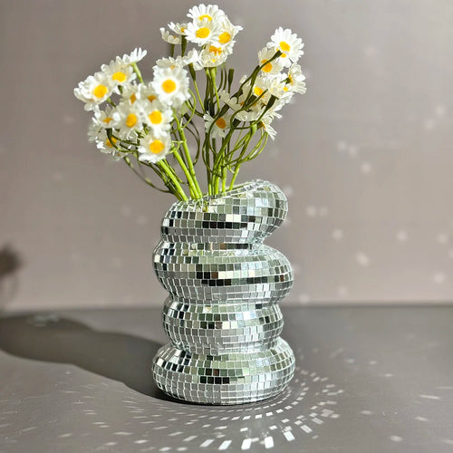 spiral vase disco ball modern decoration for flowers - vue 2 sur 7
