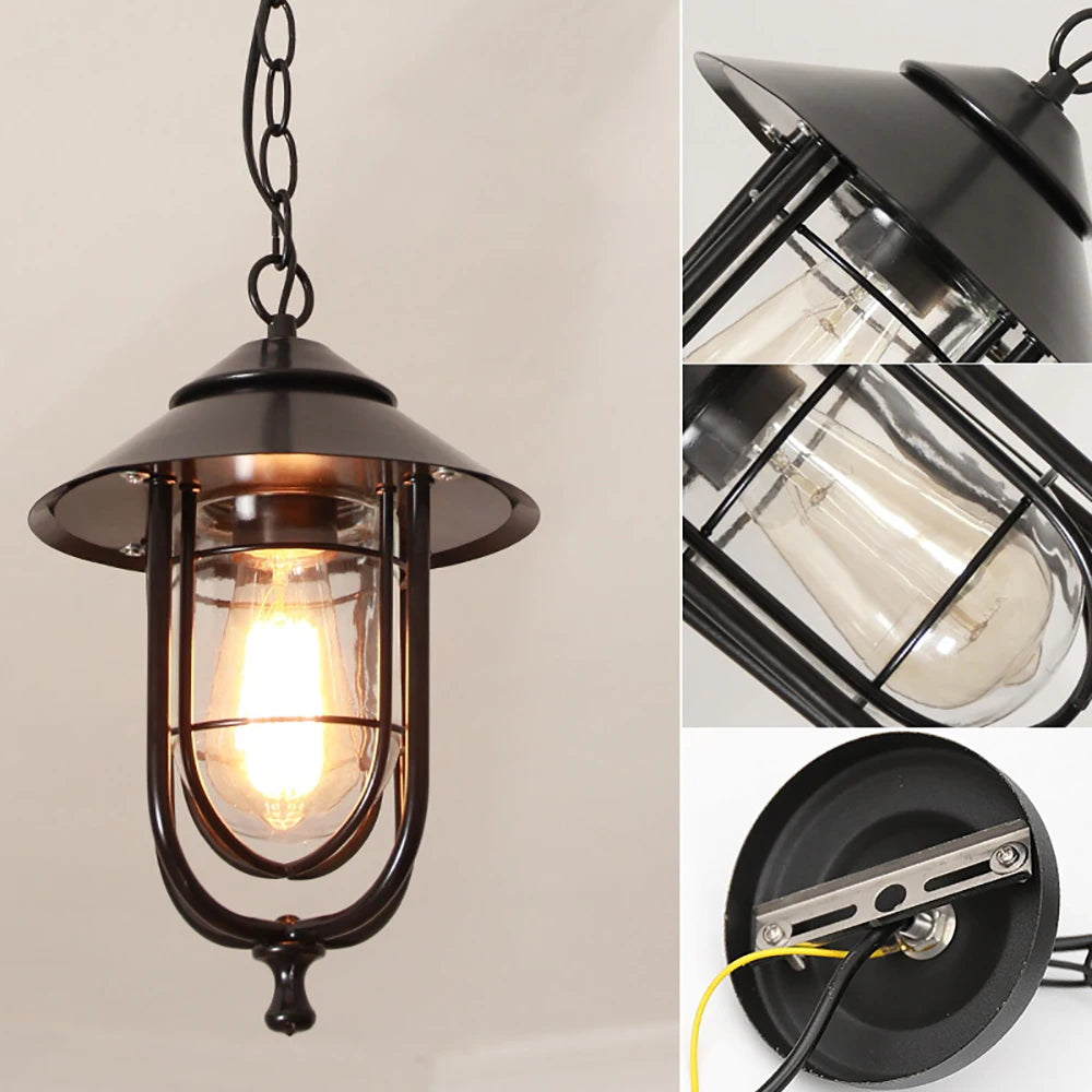 Retro outdoor chandelier for garden and pathway lighting - vue 5 sur 6