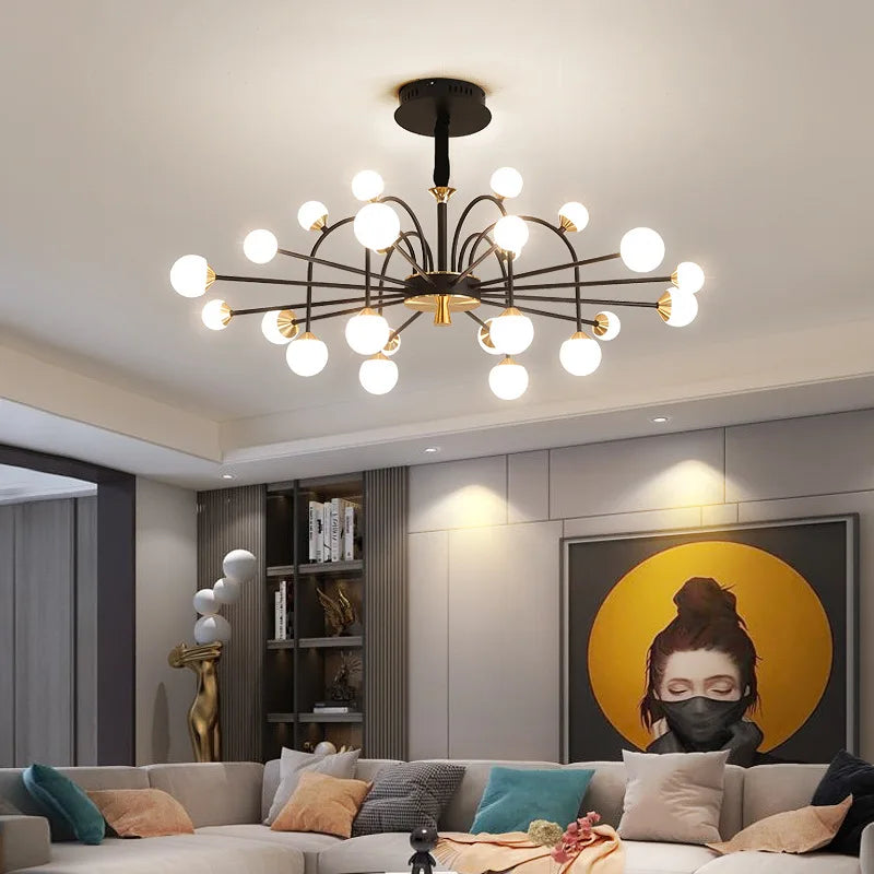 Modern simple and luxurious nordic style glass ball chandelier