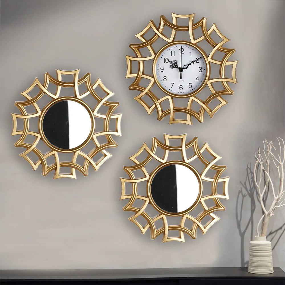 elegant vintage decorative clocks in antique gold frame