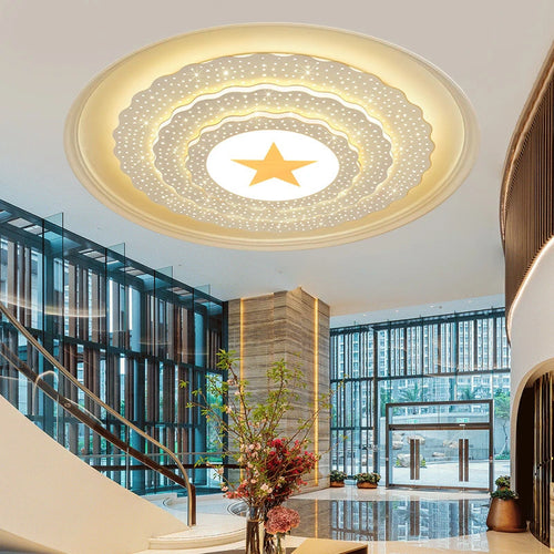 Modern simple design LED ceiling light, customisable decorative fixture - vue 7 sur 9