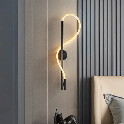 Acrylic tube LED wall light with modern stainless steel style