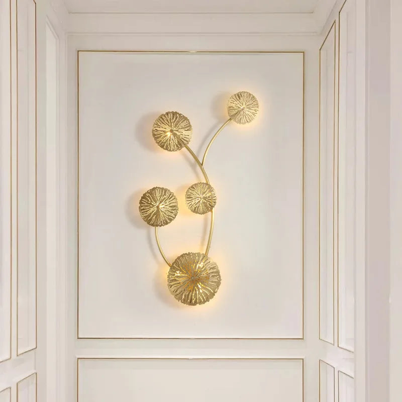 Modern gold LED wall light for interior decoration