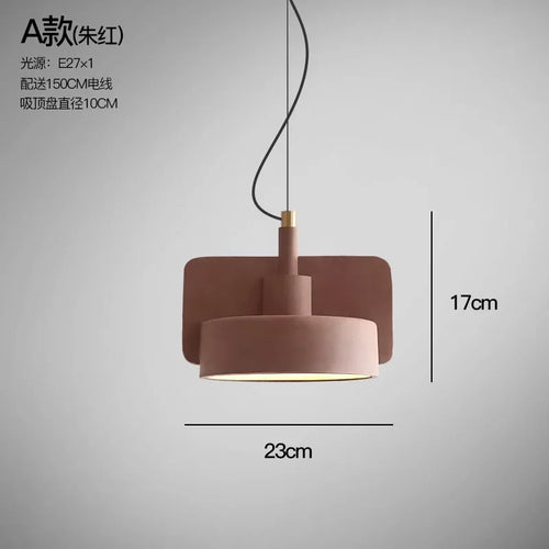 Industrial cement pendant light for retro interior decor - vue 10 sur 12