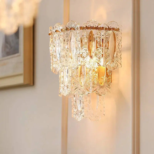 Gold glass wall light for interiors and restaurants - vue 4 sur 7